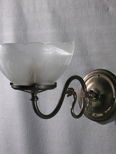 Pair of Stylized Gargoyle Head Gas Sconces